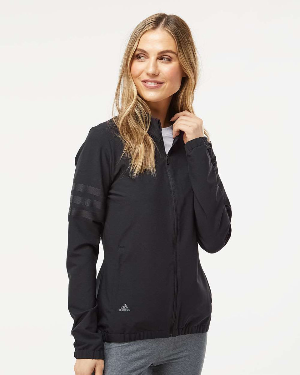 Adidas A529 Women's Textured Mixed Media Full-Zip Jacket