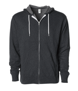 Lightweight Full-Zip Hooded Men's Sweatshirt - Independent Trading Co. AFX90UNZ