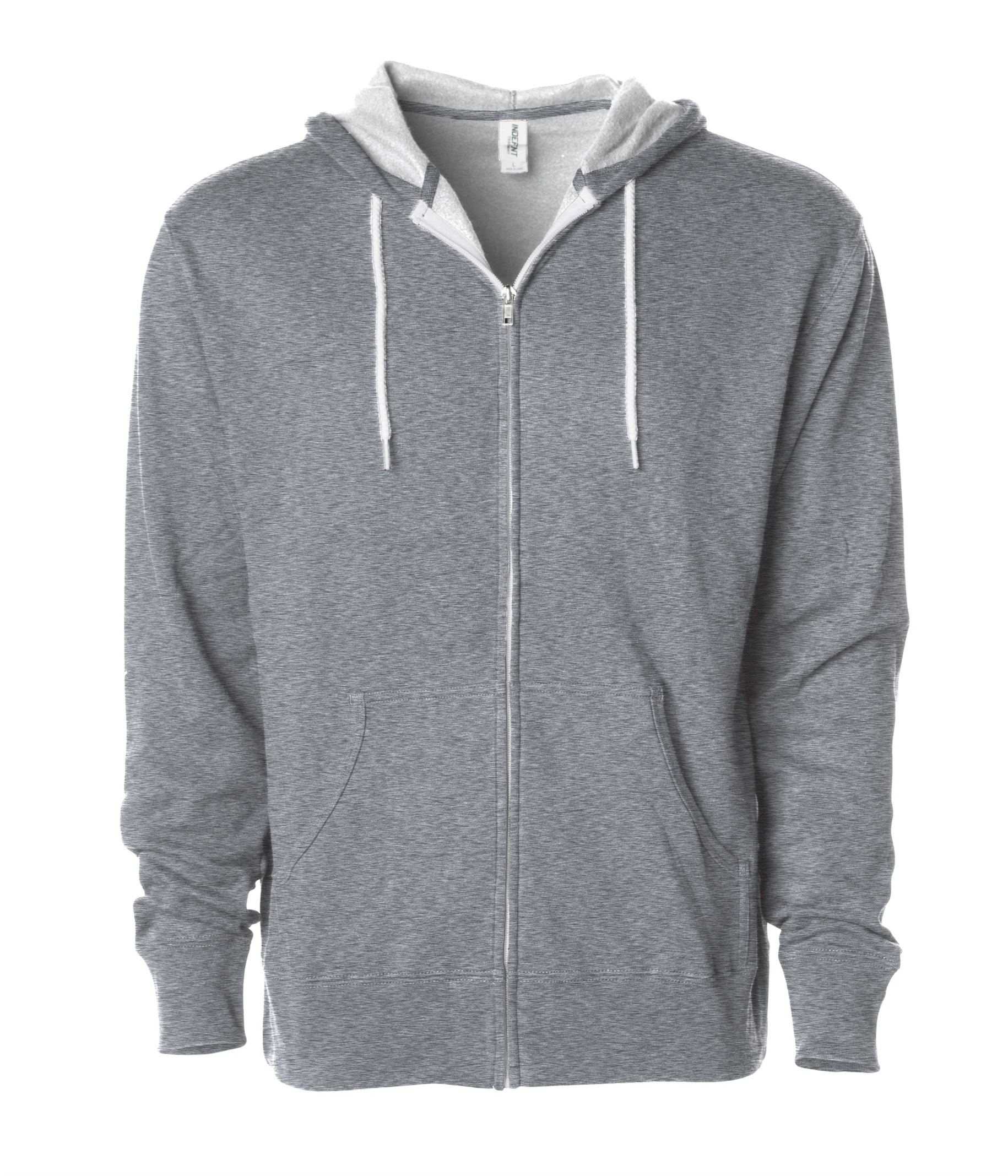 Lightweight Full-Zip Hooded Men's Sweatshirt - Independent Trading Co. AFX90UNZ