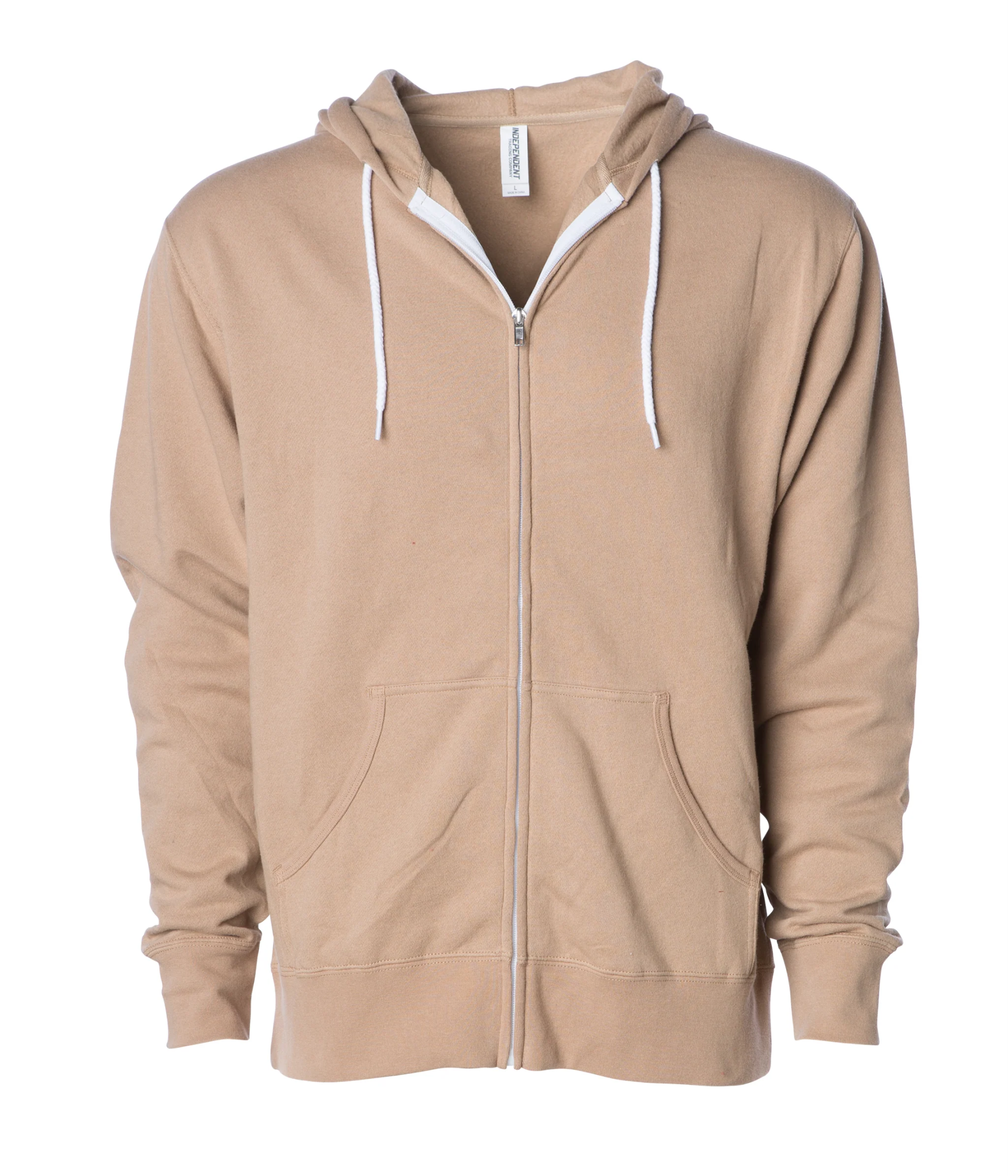 Lightweight Full-Zip Hooded Men's Sweatshirt - Independent Trading Co. AFX90UNZ