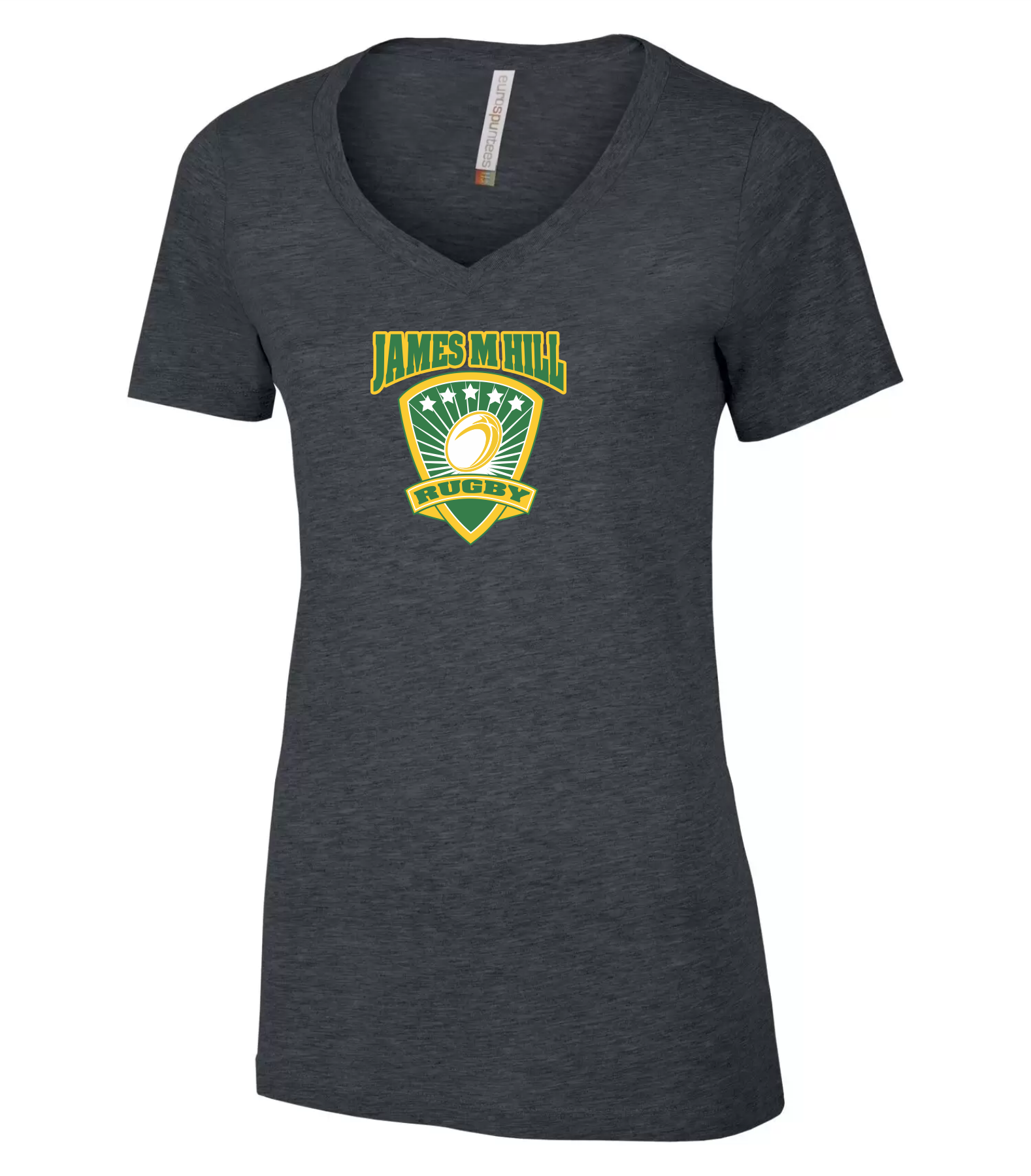 JMH Ladies Rugby - Charcoal Heather Ring Spun Cotton T-shirt