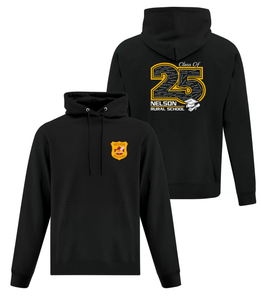 Cotton Grad Hoodie - Black - Nelson School 2025