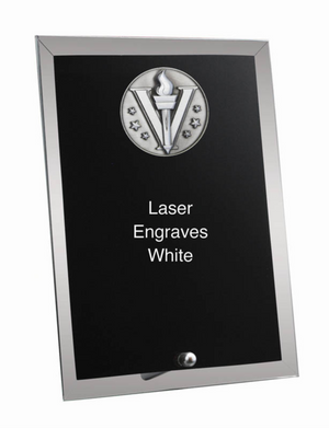 Black Reflection Series - Matrix Glass Plaque Black With Pin