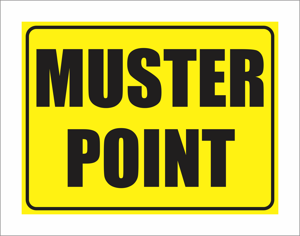 Muster Point - Yellow Sign – River Signs