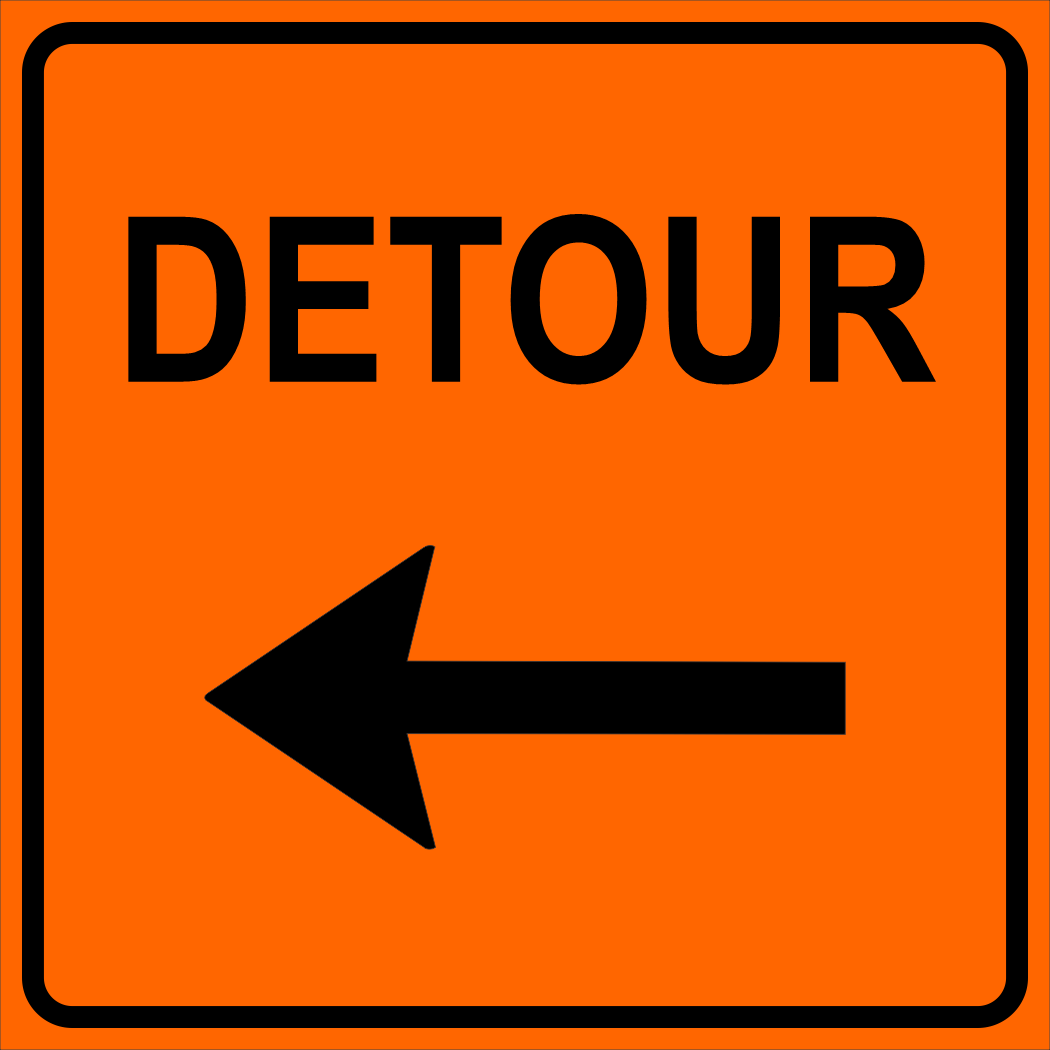 Left Arrow Detour Sign MUTCDC TC-11L90