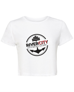 River City Fitness -  White Cropped T-Shirt