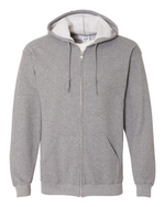 Adult Full-Zip Hoodie - Graphite Heather Cotton/Polyester - Gildan 18600