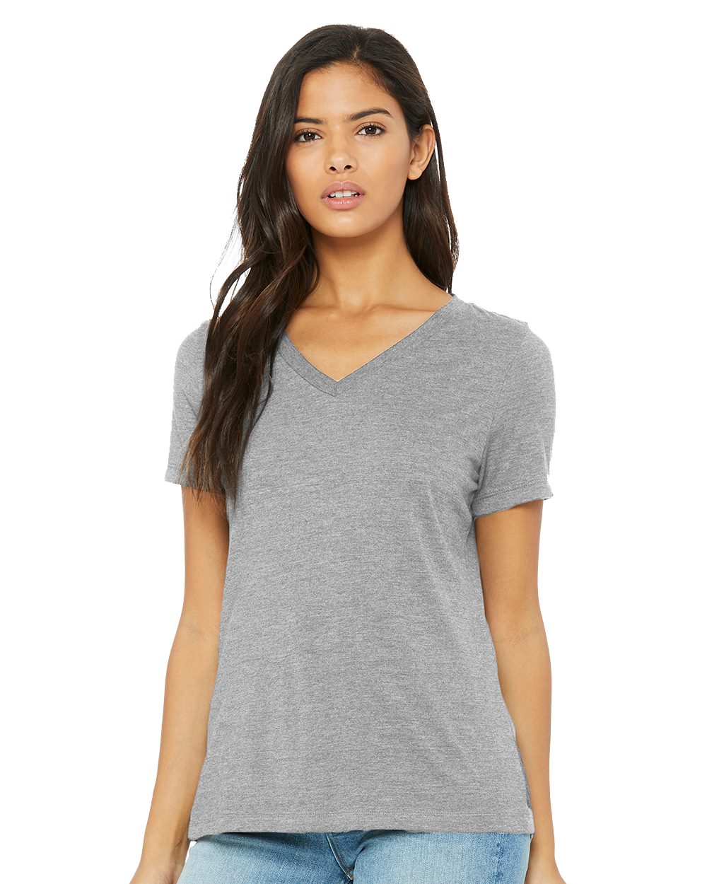 Relaxed Heather Ladies CVC V-Neck Tee - BELLA + CANVAS 6405CVC