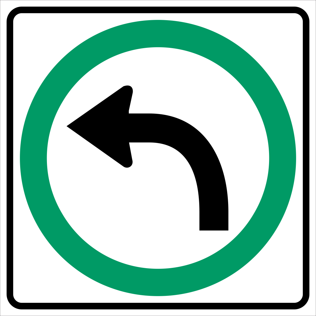Turn Left Sign MUTCDC RB-14L