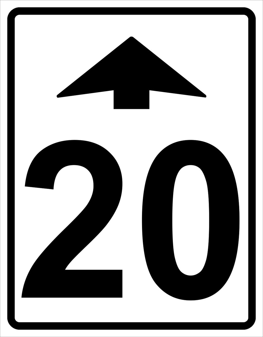 Maximum Speed Changes Ahead Sign ( 20 ) MUTCDC RB-5