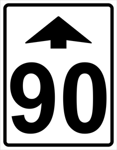 Maximum Speed Changes Ahead Sign ( 90 ) MUTCDC RB-5