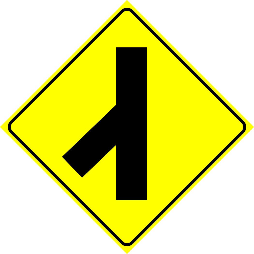 Concealed Road Merge Left Sign MUTCDC WA-12L – River Signs