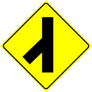 Concealed Road Merge Left Sign MUTCDC WA-12L