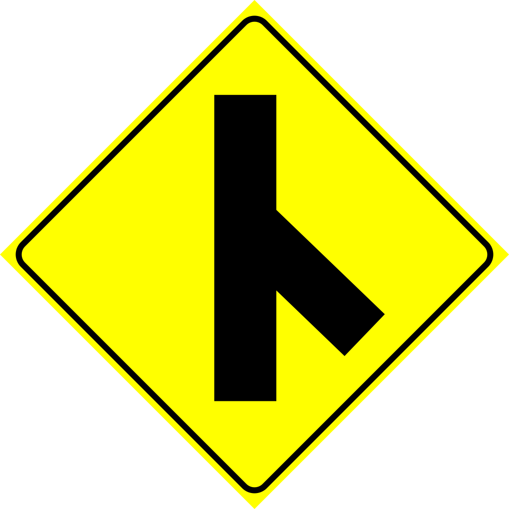 Concealed Road Merge Right Sign MUTCDC WA-12R