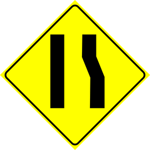 Road Narrows Right Sign MUTCDC WA-23R
